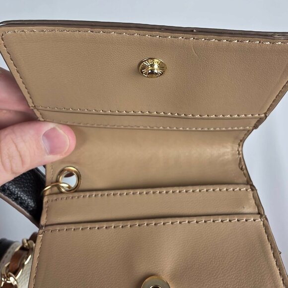 Anne Klein White & Brown Woven Crossbody w/ Detachable Wallet Pouch! - Picture 11 of 14